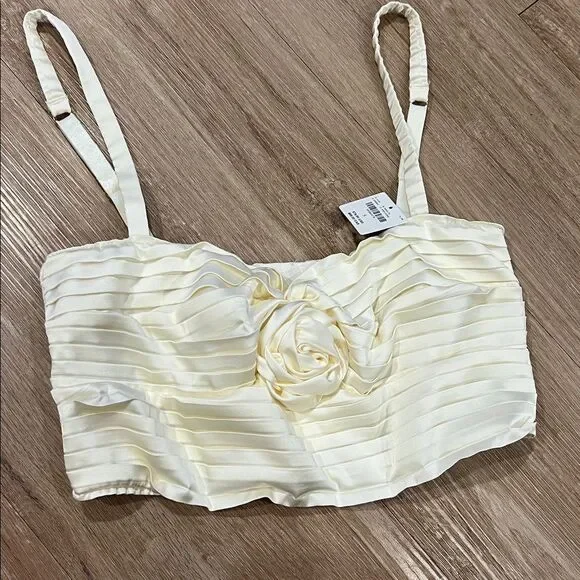 Anthropologie • Pleated Rosette Bustier Top - Picture 4 of 7